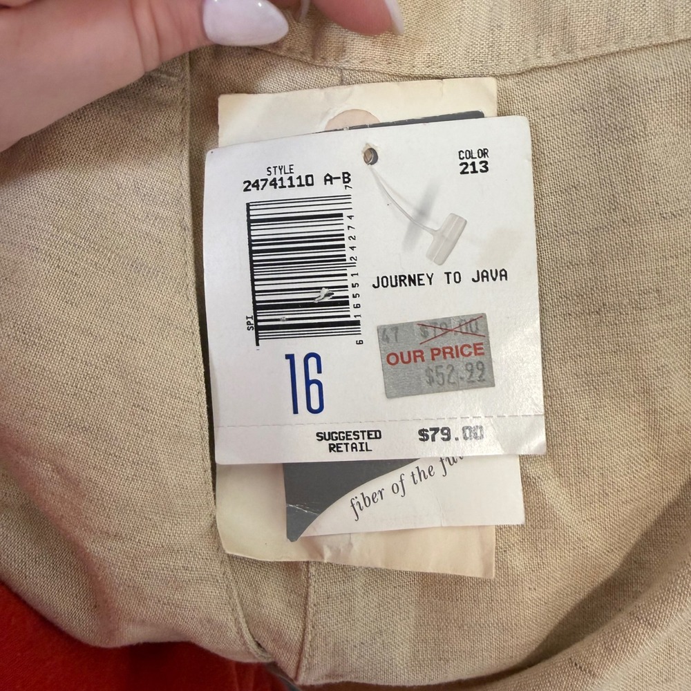 Liz Claiborne Lizsport Maxi Skirt Womens 16 Java Beige NWT Linen Blend 24741110 - Picture 3 of 8